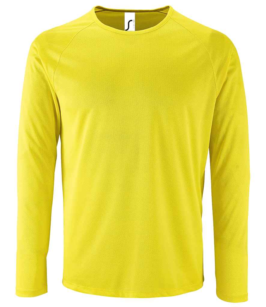 SOL'S Sporty Long Sleeve Performance T-Shirt - Neon Yellow (02071)