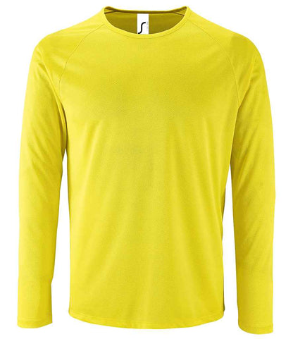SOL'S Sporty Long Sleeve Performance T-Shirt - Neon Yellow (02071)
