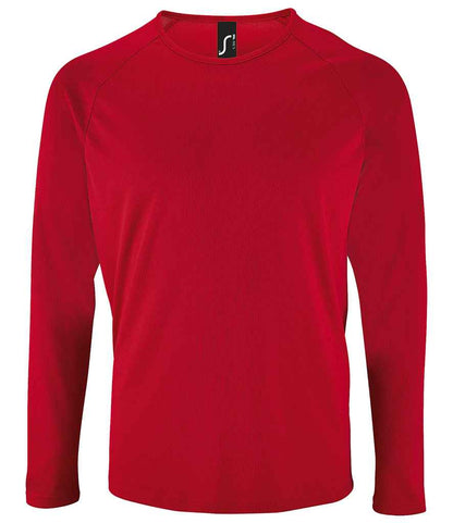 SOL'S Sporty Long Sleeve Performance T-Shirt - Red (02071)