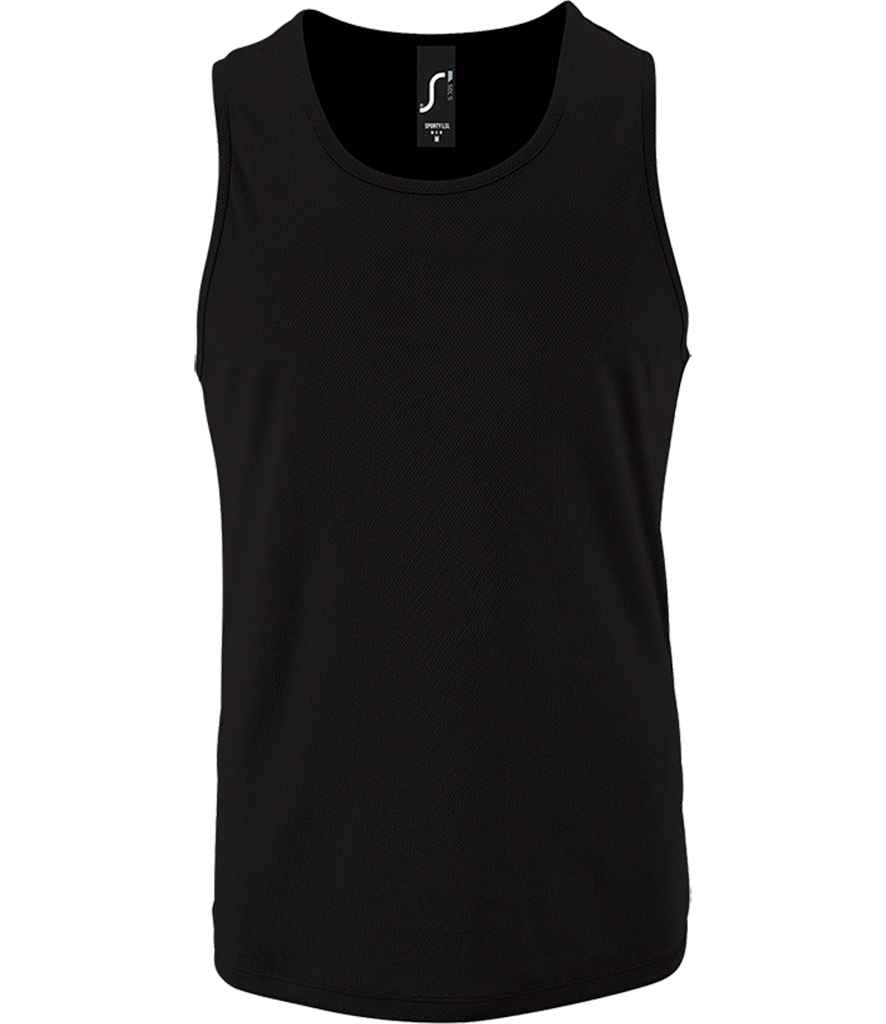 SOL'S Sporty Performance Tank Top - Black (02073)