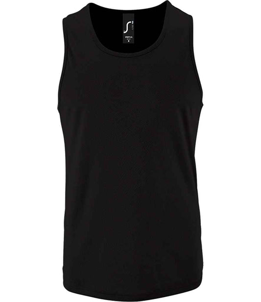 SOL'S Sporty Performance Tank Top - Black (02073)