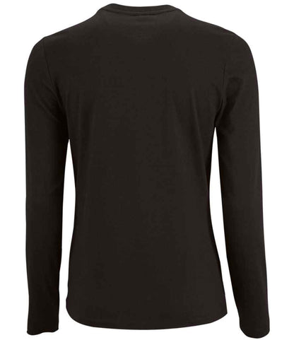SOL'S Ladies Imperial Long Sleeve T-Shirt - Deep Black (02075)