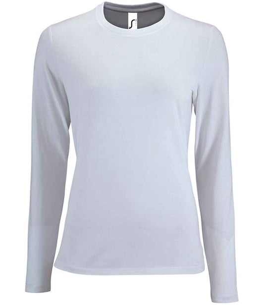 SOL'S Ladies Imperial Long Sleeve T-Shirt - White (02075)