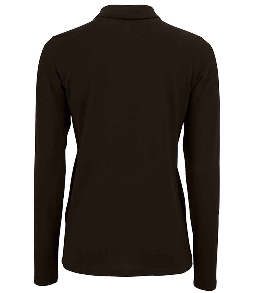 SOL'S Ladies Perfect Long Sleeve Piqué Polo Shirt - Black (02083)