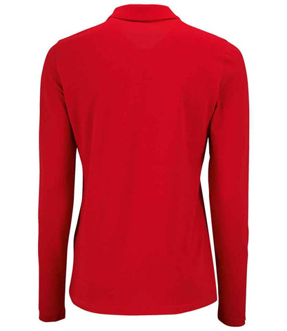 SOL'S Ladies Perfect Long Sleeve Piqué Polo Shirt - Red (02083)