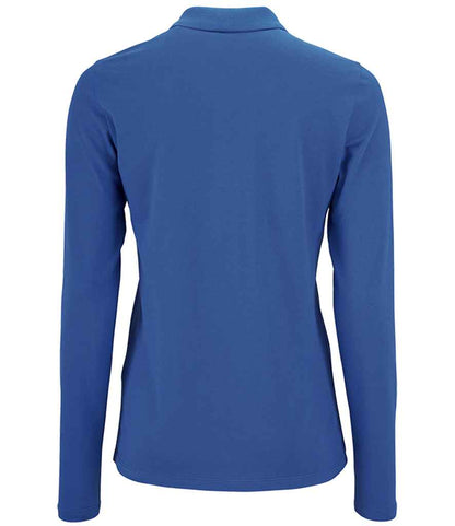 SOL'S Ladies Perfect Long Sleeve Piqué Polo Shirt - Royal Blue (02083)
