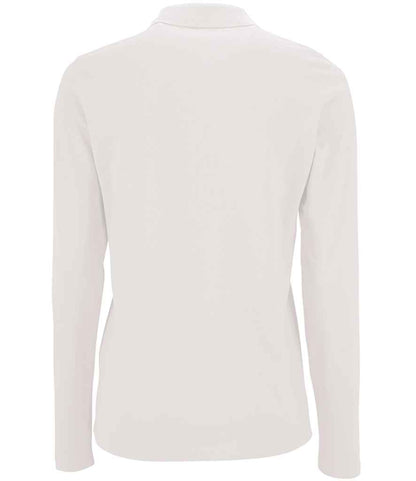 SOL'S Ladies Perfect Long Sleeve Piqué Polo Shirt - White (02083)
