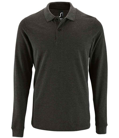 SOL'S Perfect Long Sleeve Piqué Polo Shirt - Charcoal Marl (02087)