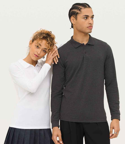 SOL'S Perfect Long Sleeve Piqué Polo Shirt - Charcoal Marl (02087)