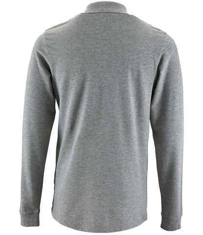 SOL'S Perfect Long Sleeve Piqué Polo Shirt - Grey Marl (02087)