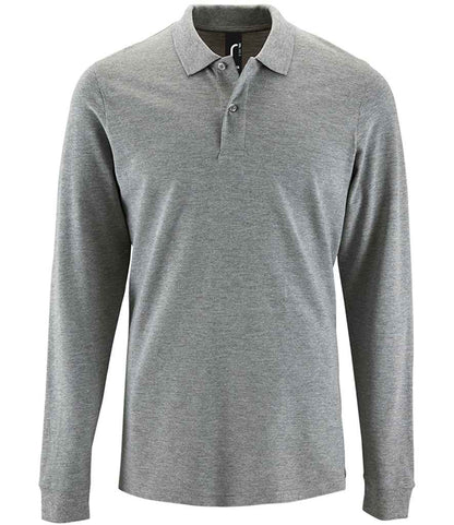 SOL'S Perfect Long Sleeve Piqué Polo Shirt - Grey Marl (02087)