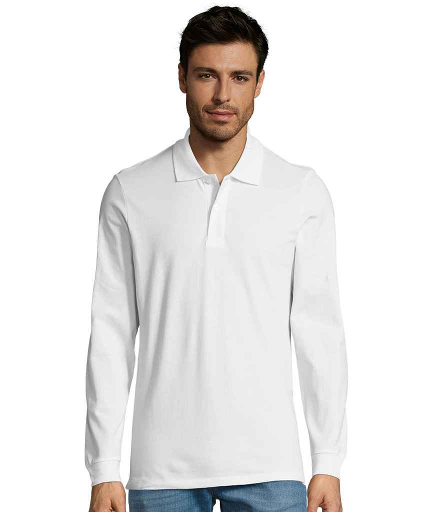 SOL'S Perfect Long Sleeve Piqué Polo Shirt - White (02087)