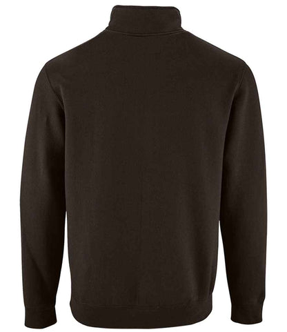 SOL'S Stan Contrast Zip Neck Sweatshirt - Black (02088)