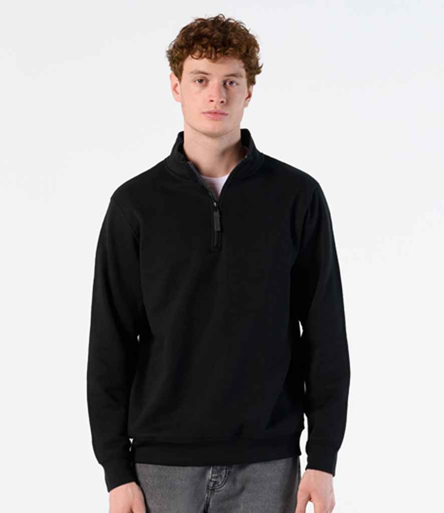 SOL'S Stan Contrast Zip Neck Sweatshirt - Black (02088)