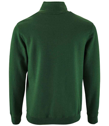 SOL'S Stan Contrast Zip Neck Sweatshirt - Bottle Green (02088)
