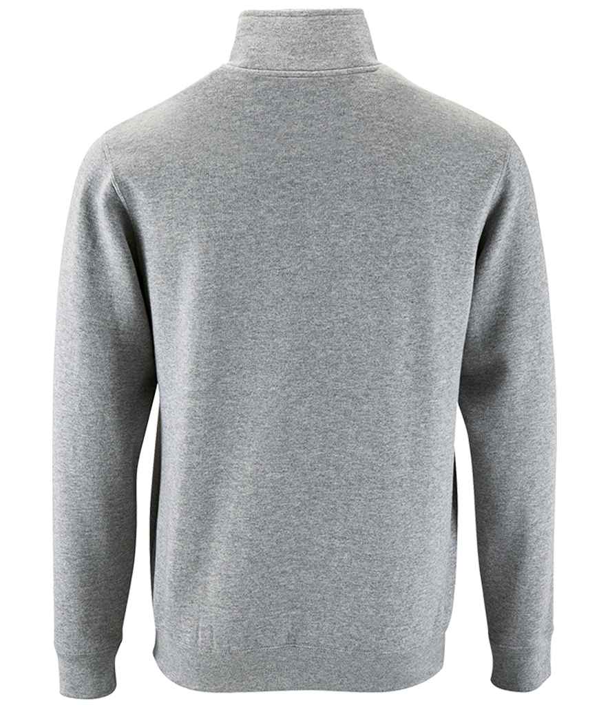 SOL'S Stan Contrast Zip Neck Sweatshirt - Grey Marl (02088)