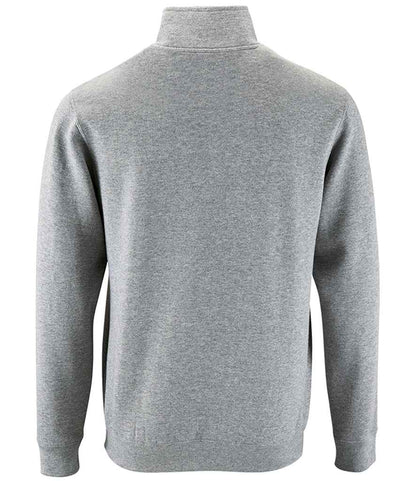 SOL'S Stan Contrast Zip Neck Sweatshirt - Grey Marl (02088)