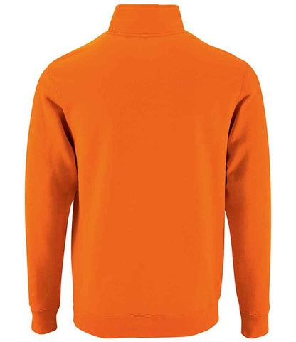 SOL'S Stan Contrast Zip Neck Sweatshirt - Orange (02088)