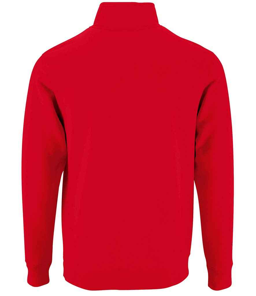 SOL'S Stan Contrast Zip Neck Sweatshirt - Red (02088)