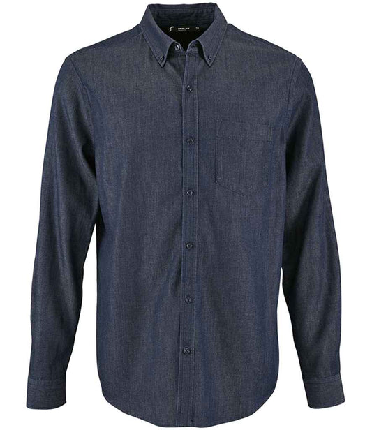 SOL'S Barry Long Sleeve Denim Shirt - Denim Brut (02100)