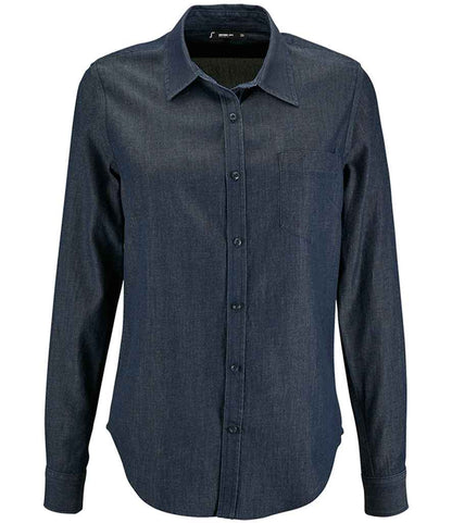SOL'S Ladies Barry Long Sleeve Denim Shirt - Denim Brut (02101)