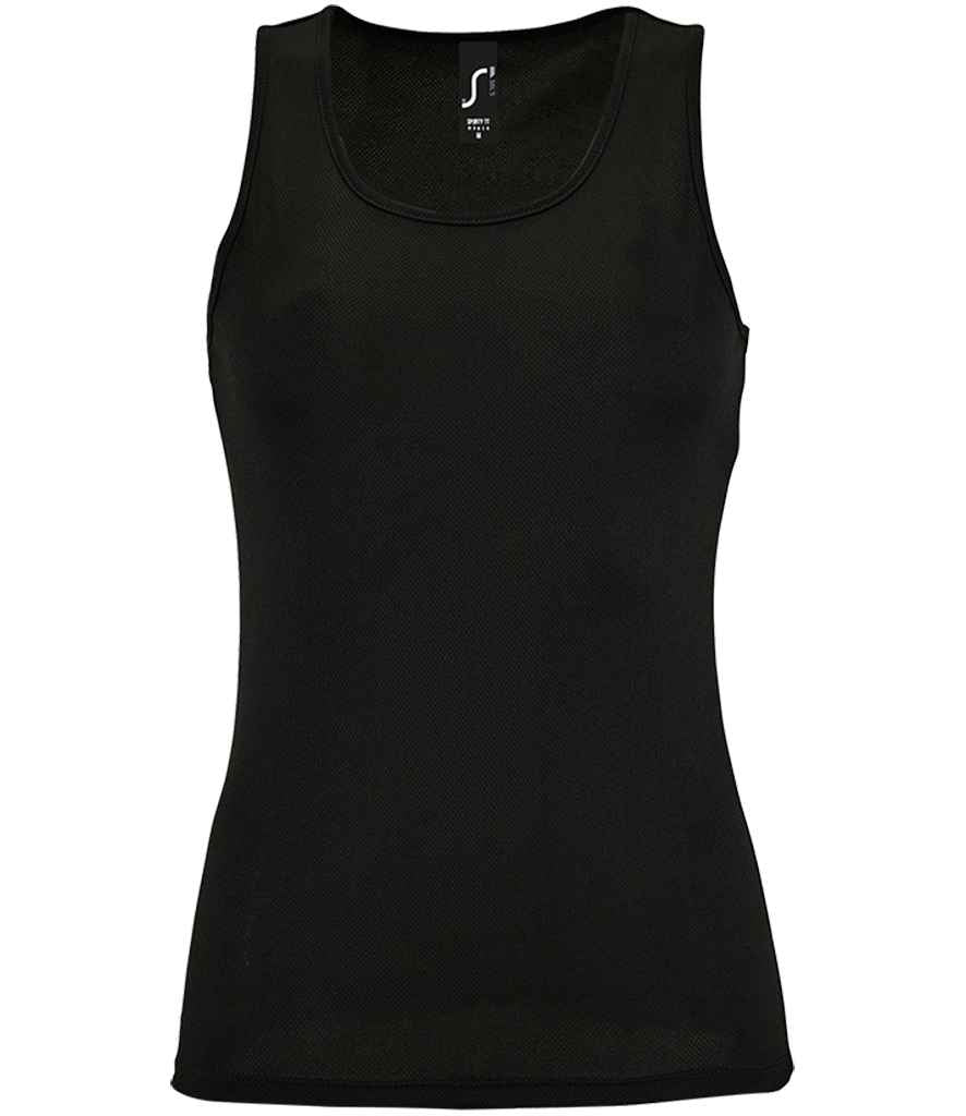 SOL'S Ladies Sporty Performance Tank Top - Black (02117)