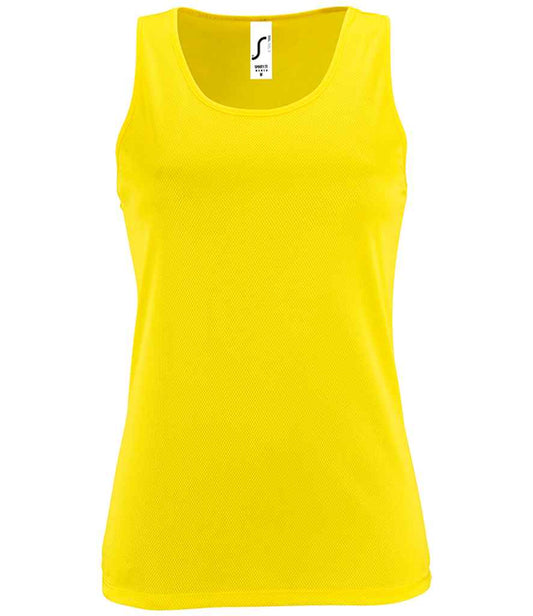 SOL'S Ladies Sporty Performance Tank Top - Neon Yellow (02117)