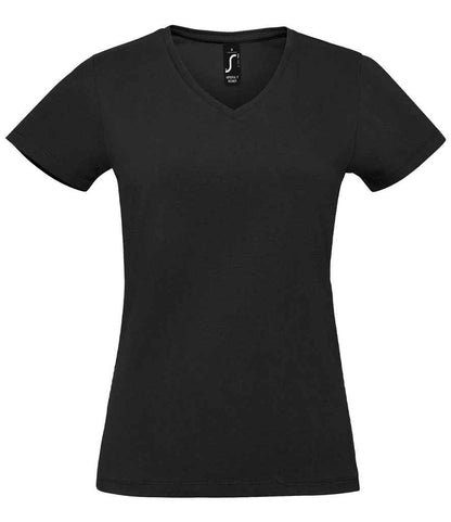 SOL'S Ladies Imperial V Neck T-Shirt - Deep Black (02941)