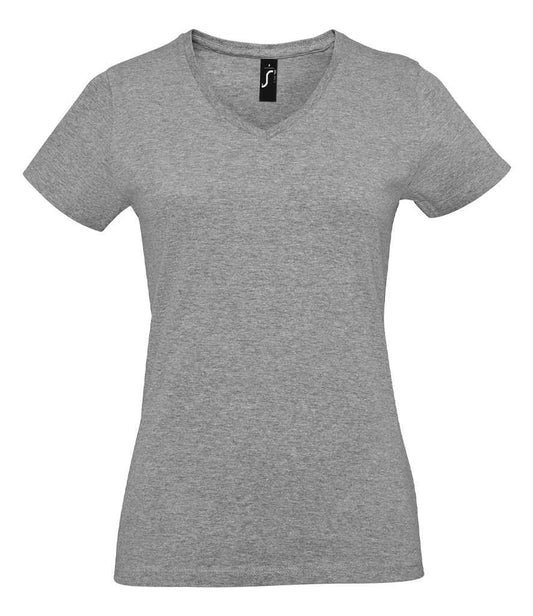 SOL'S Ladies Imperial V Neck T-Shirt - Grey Marl (02941)