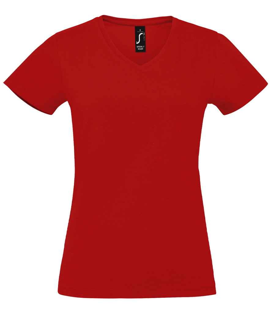 SOL'S Ladies Imperial V Neck T-Shirt - Red (02941)