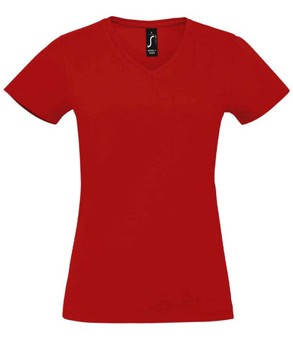 SOL'S Ladies Imperial V Neck T-Shirt - Red (02941)