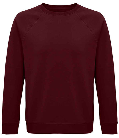 SOL'S Unisex Space Organic Raglan Sweatshirt - Burgundy (03567)
