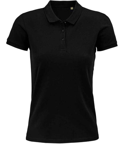 SOL'S Ladies Planet Organic Piqué Polo Shirt - Black (03575)