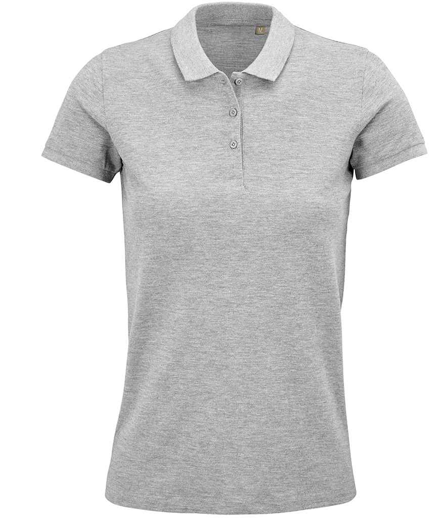 SOL'S Ladies Planet Organic Piqué Polo Shirt - Grey Marl (03575)