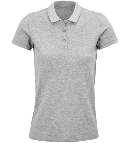 SOL'S Ladies Planet Organic Piqué Polo Shirt - Grey Marl (03575)
