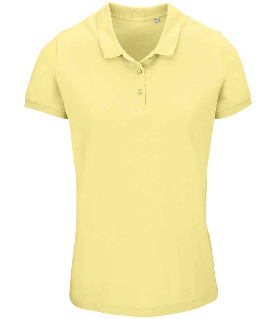 SOL'S Ladies Planet Organic Piqué Polo Shirt - Light Yellow (03575)