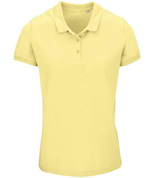 SOL'S Ladies Planet Organic Piqué Polo Shirt - Light Yellow (03575)