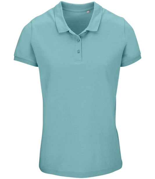 SOL'S Ladies Planet Organic Piqué Polo Shirt - Pool Blue (03575)