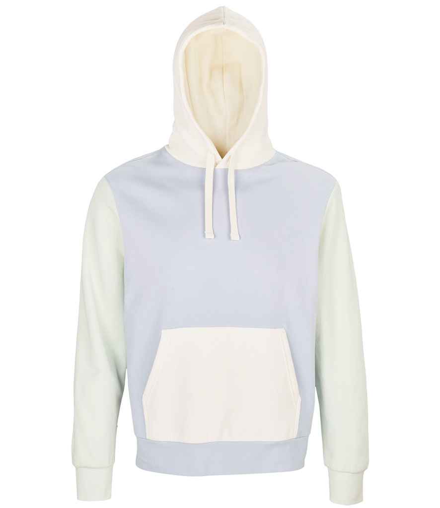 SOL'S Unisex Collins Organic Contrast Hoodie - Creamy Blue (03818)
