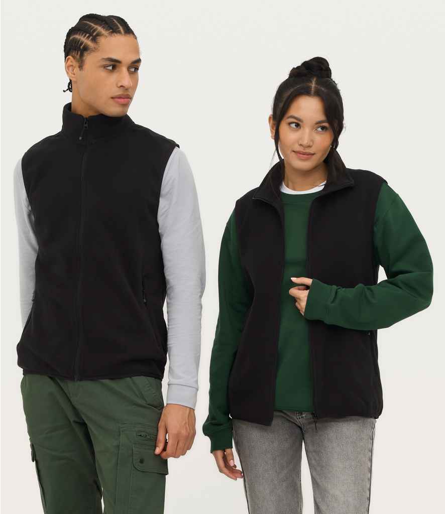 SOL'S Unisex Factor Recycled Micro Fleece Bodywarmer - Black (03822)