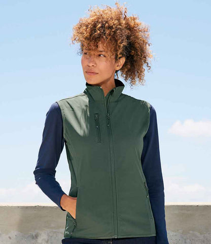 SOL'S Ladies Falcon Recycled Soft Shell Bodywarmer - Forest Green (03826)