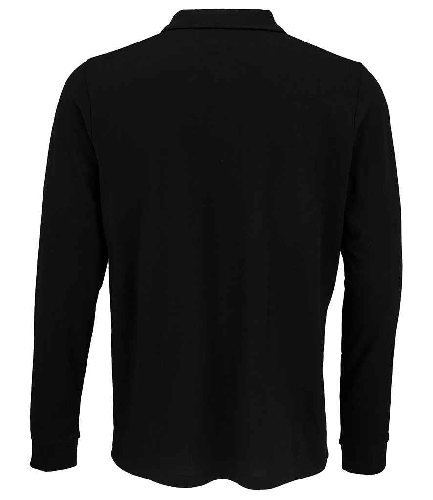 SOL'S Unisex Prime Long Sleeve Piqué Polo Shirt - Black (03983)