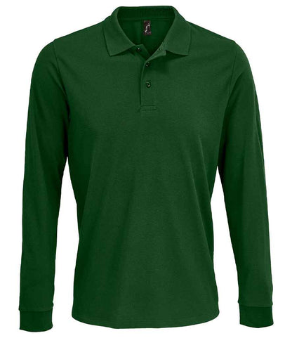 SOL'S Unisex Prime Long Sleeve Piqué Polo Shirt - Bottle Green (03983)