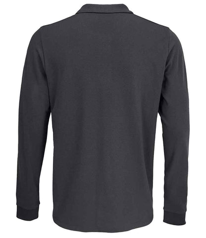 SOL'S Unisex Prime Long Sleeve Piqué Polo Shirt - Dark Grey (03983)
