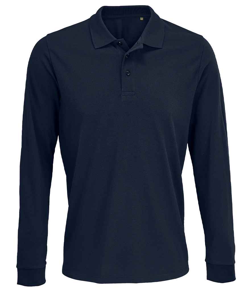 SOL'S Unisex Prime Long Sleeve Piqué Polo Shirt - French Navy (03983)