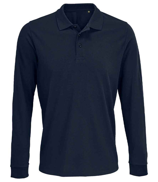 SOL'S Unisex Prime Long Sleeve Piqué Polo Shirt - French Navy (03983)