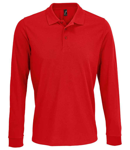 SOL'S Unisex Prime Long Sleeve Piqué Polo Shirt - Red (03983)