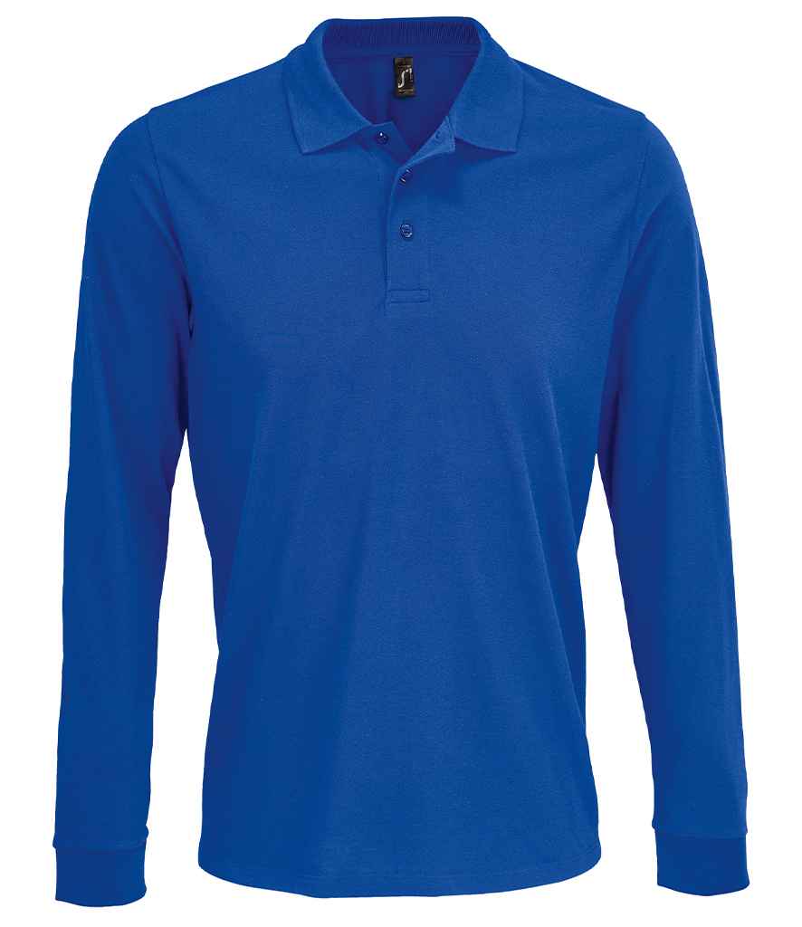 SOL'S Unisex Prime Long Sleeve Piqué Polo Shirt - Royal Blue (03983)