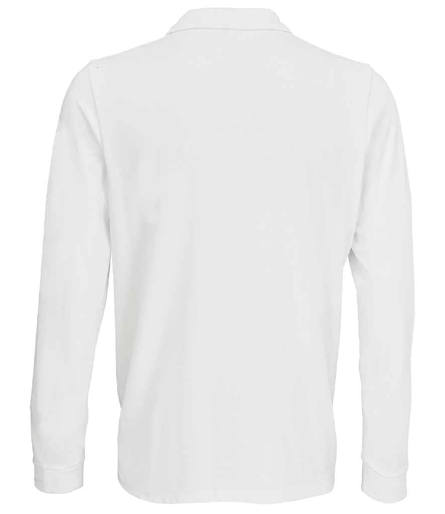 SOL'S Unisex Prime Long Sleeve Piqué Polo Shirt - White (03983)