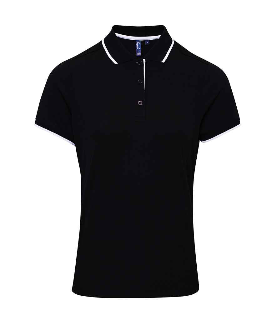 Premier Ladies Contrast Coolchecker® Piqué Polo Shirt - FRONT